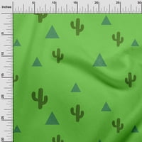 Onuone pamuk dres zelene tvornice kaktus sa geometrijskim tkaninom za šivanje tiskane plovidbene tkanine