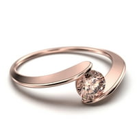 Prekrasan solitaire Carat Round Cut morgatit Jedinstveni zaručnički prsten, klasični vjenčani prsten