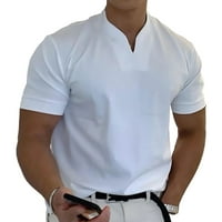 Majica kratkih rukava za muškarce V izrez majicu casual modni džep prsa prozračan za proljetno ljeto