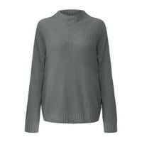 Ženski pulover džemper jesen duks casual dugih rukava kornjača labav čit džemper, modni solidni kornjač