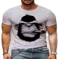 Groanlook muškarci Baggy kratki rukav Basic TEE 3D majica za pulover mišića