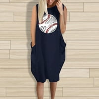 Haljine za žene bez rukava za ispis digitalne rupe okrugli izrez Maxi Backless Loop Fit Fashion Trendy