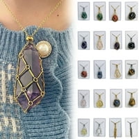 Ogrlica za bazyrey za ženske ogrlice od kristalnog kamena, podesiva duljina kristalna privjesna ogrlica, sretni poklon