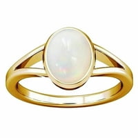 Divya Shakti 9.25-9. Carat Opal Bijeli Opal Gemstone Panchdhatu prsten za muškarce i žene
