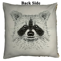 Sketch Raccoon Face Graving Reverzibilna sirena Sequin jastuk jastuk Kućni dekor
