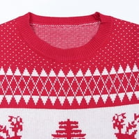 Ženske modne džempere za žene plus veličine Božićni dugi rukav božićni rukav pletenje vrhova dukseva