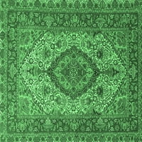 Ahgly Company Zatvoreni pravokutnik Medaljon Smaragd zelene tradicionalne prostirke, 3 '5'