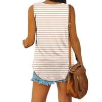 Ženska modna boja u boji V-izrez Komforna labava majica bez rukava Ležerne prilike otisnuta Skinny FIT