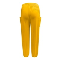 Cleance Cargo Hlače Žene Ležerne hlače, čvrste boje elastične poteze ručne džepne pantalone za noge