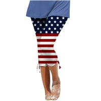 Ylioge ženske ljetne tanke pantalone za pretresno zatvaranje noge 4. jula Capri hlače nacrtajući visoki