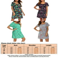 WRCNOTE DAMIES Swing Tunika THORT DRESS DRESS KRATKA BOHEMIJSKI CREW CACT Ljeto Sunderss cvjetni print