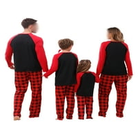 GRIANLOOK Žene Muška djeca Sleepwear Dugi rukav noćni odjeća i hlače koje odgovaraju obiteljskim pidžamim