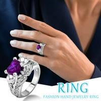 SKPBlutn prstenovi za žene djevojke šarene cirkonske vjenčane vjenčane nakit veličine legura 6-prsten