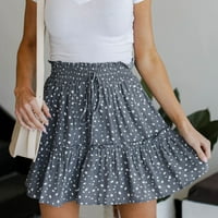 Suknje za prodaju čišćenja za žene Štampanje čipke Modni ispis ruffles a-line nabrajane čipke Mini kratke