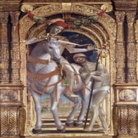 Detalji Madone i djeteta iz poliptiha Saint Martina Bernarda Zenale C 1436 - Italijanska tempera