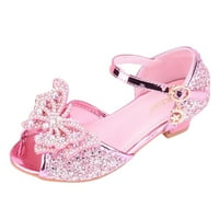 FATTAZI dječje cipele s dijamantskim sjajnim sandalama princeza cipele luk visoke pete pokazuju princeze
