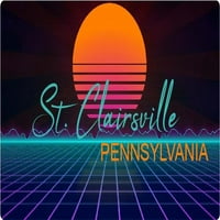 St. Clairsville Pennsylvania Vinil Decal Stiker Retro Neon Design