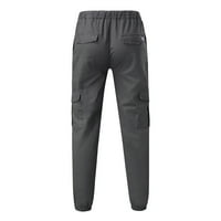 Grey muške gaćice muške čvrste boje alata za više džepne pantalone pantalone pantalone