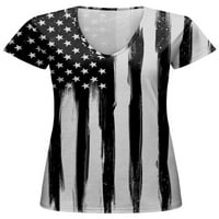 Sexy Dance Women Majica Kratki rukav Ljetni vrhovi Američka zastava Ispiši majicu Soft Tee Comfy Patriotska