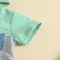 Jaweiwi novorođenčad ljetni s kapuljačnim odjećima s kapuljačom 2T 3T Kontrastni hladnjaci kratki rukav