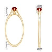 Laboratorija uzgojeni rubni solitaire prsten s dijamantom za žene - cvjetno okruženje, 14k bijelo zlato,