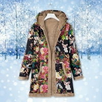 Kaputi za žene FALD modni zimski kaputi od kapuljače od čvrstog jakna s kapuljačom Vintage jakne od