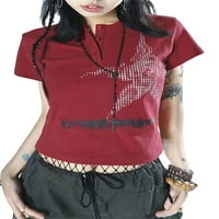 Žene Y2K Vintage kratki rukav gornji dijelovi Star Print T majica Fairy Grunge Estetic Graphics Pulover