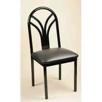Alston Quality BLK-Claret Metal bočna stolica sa tapeciranim sjedalom crni okvir
