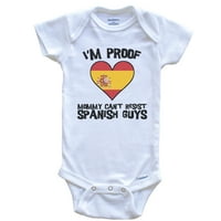 Dokaz o momkom ne može odoljeti španjolskim momcima Španija zastava za zastavu Heart Baby Bodysuit,
