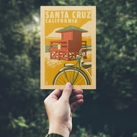Santa Cruz, Kalifornija, Spasilački toranj, Woodblock Birch Wood Wall znak