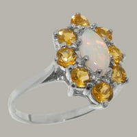 Britanci napravio je 18k bijeli zlatni natural i citrinski ženski prsten od riječi - veličine opcija