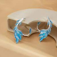 ANVAZISISE uši luksuzno plavo obojeno kapljenje nafte bez piercinga modne vilične krila oblika učvršćiva