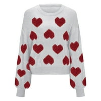 Twifer Valentines Day Pokloni ženski pulover Duks za žene Ženski dan zaljubljenih slatki ljubavni uzorak