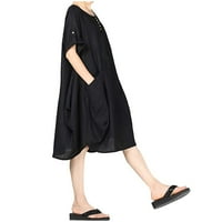 Ženska posteljina majica Tunička suknja okrugla vrat kratki rukav Srednja haljina majka mladenke Ženska