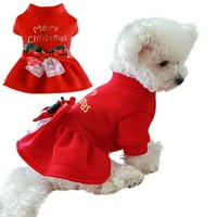Dog Božićna haljina Mali pas Zimska princeza Bowknot Božićna haljina za male pse Djevojka PET štenad
