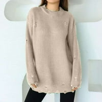 Džemper od četki za žene labav čvrsti otvor u boji Jesen i zimski europski i američki vrući stil jesen