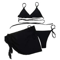 Halter zavoja za žene bikini setovi sa prikrivenim bikini kupaćim odijelom MESH plaža suknja čipka u