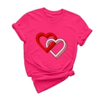 Par ljubavi srca T-majice za žene Valentines dan Ležerne prilike kratkog rukava Okrugli vrat Trendy