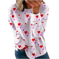 Košulja za dugih rukava za zaljubljena za žene za Valentinovo, ženski džemper lagane ležerne tiskanje