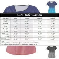 Ženski vrhovi kratki rukav čvrsta bluza Radna odjeća dame Ljeto V-izrez Modni sivi 5xl