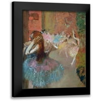 Degas, Edgar Black Moderni uokvireni muzej Art Print pod nazivom - scena de balet ili baleteuses