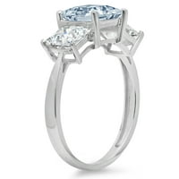 2. CT sjajna princeza Clear Simulirani dijamant 18k bijelo zlato tromjesečni prsten sz 6.5