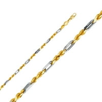 Jewels 14k bijela i žuta zlatna dva tonska ogrlica lanca mokraćeg uže s kopčom za kandžu jastoga