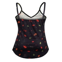 Glonme Dame Floral Print Lose Cami Fashion Holiday Tee Spaghetti Trake Party Tank The The The Pulover