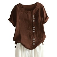 Yuwull Women T majice, Ženska odjeća Žene Ležerne prilike na folk-prilagođenim print kratkim rukavima