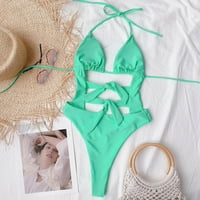 Hesxuno kupaći kostimi za žene bikini zavoja zavoja Tie-dye jednodijelni bikini push-up jastuk kupaći
