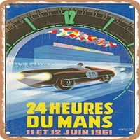 Metalni znak - Sati Le Le Mans Vintage ad - Vintage Rusty Look