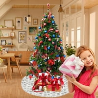Kućni dekor čišćenje-božićni bijeli kratki plišani bronzing snježna pahuljica božićna suknja božićna