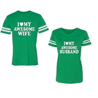 Love Moj fenomenalna supruga supruga Unise par koji odgovaraju majica pamučnog dresa u obliku kontrastnih
