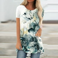 Scyoekwg Dressy majice za žene s kratkim rukavima TOPS CREW Crt dugačke majice T majice Summer Ležerne